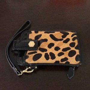Lodis wristlet: Dark Cheetah print calf hair